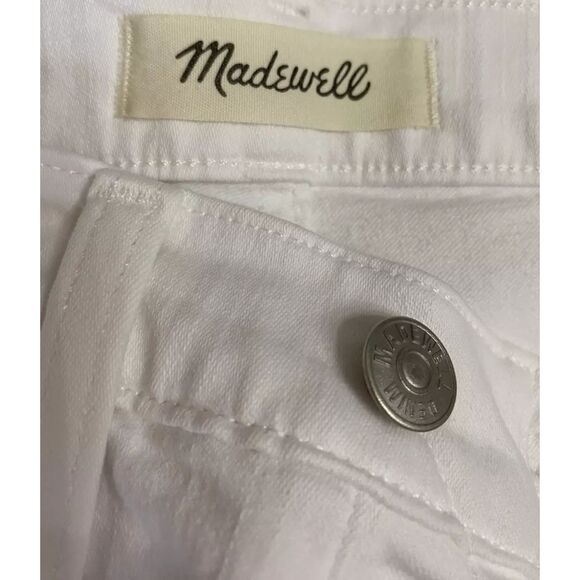 Madewell Womens Size 25 (26x26) White Button Fly 10” High Rise Skinny Crop Jeans - Picture 9 of 10